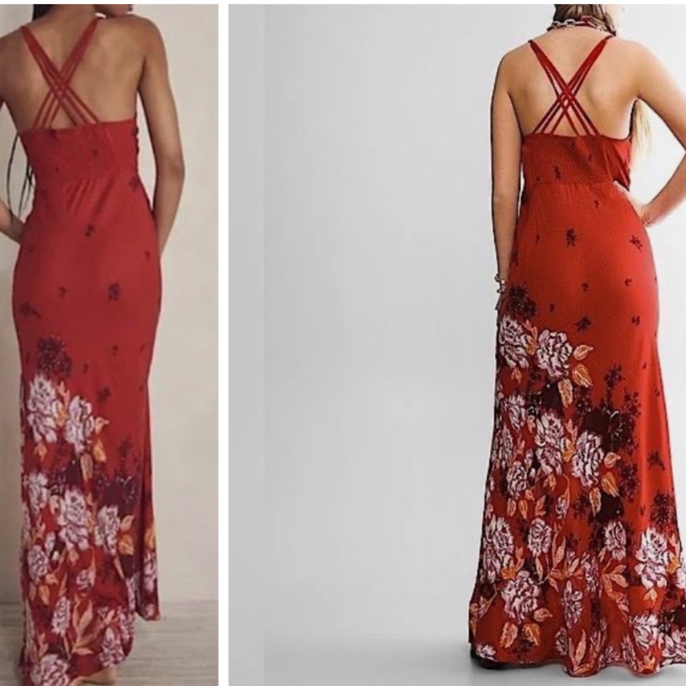 NWT - Free People Get To You Printed Maxi Floral Dress Scarlet - Various Sizes - Picture 6 of 8